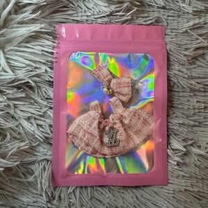 LABUBU V4 Pin for Love Outfits- Mini Pink LV Tweed 2pc Set